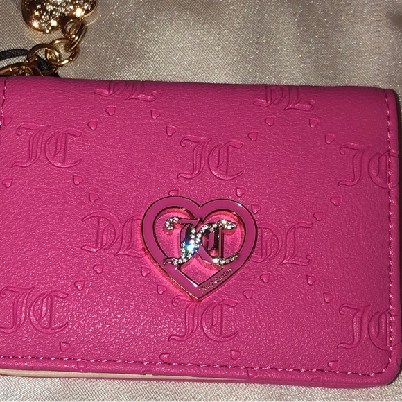 Juicy Couture Juicy Pink Faux Leather Only You And Me Card Case Key Fob NWT - Picture 5 of 16